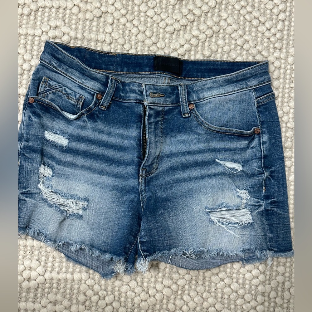 Buckle black Distressed Denim Women Shorts size 28